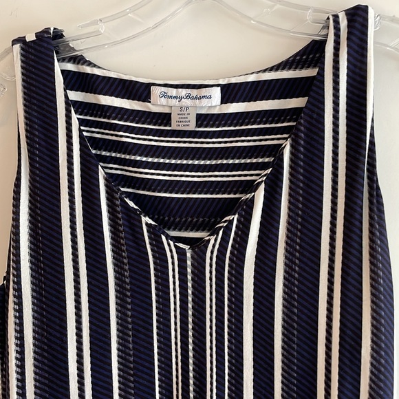 Tommy Bahama Maxi Dress- Navy Blue and White Striped Size Small - Picture 2 of 9